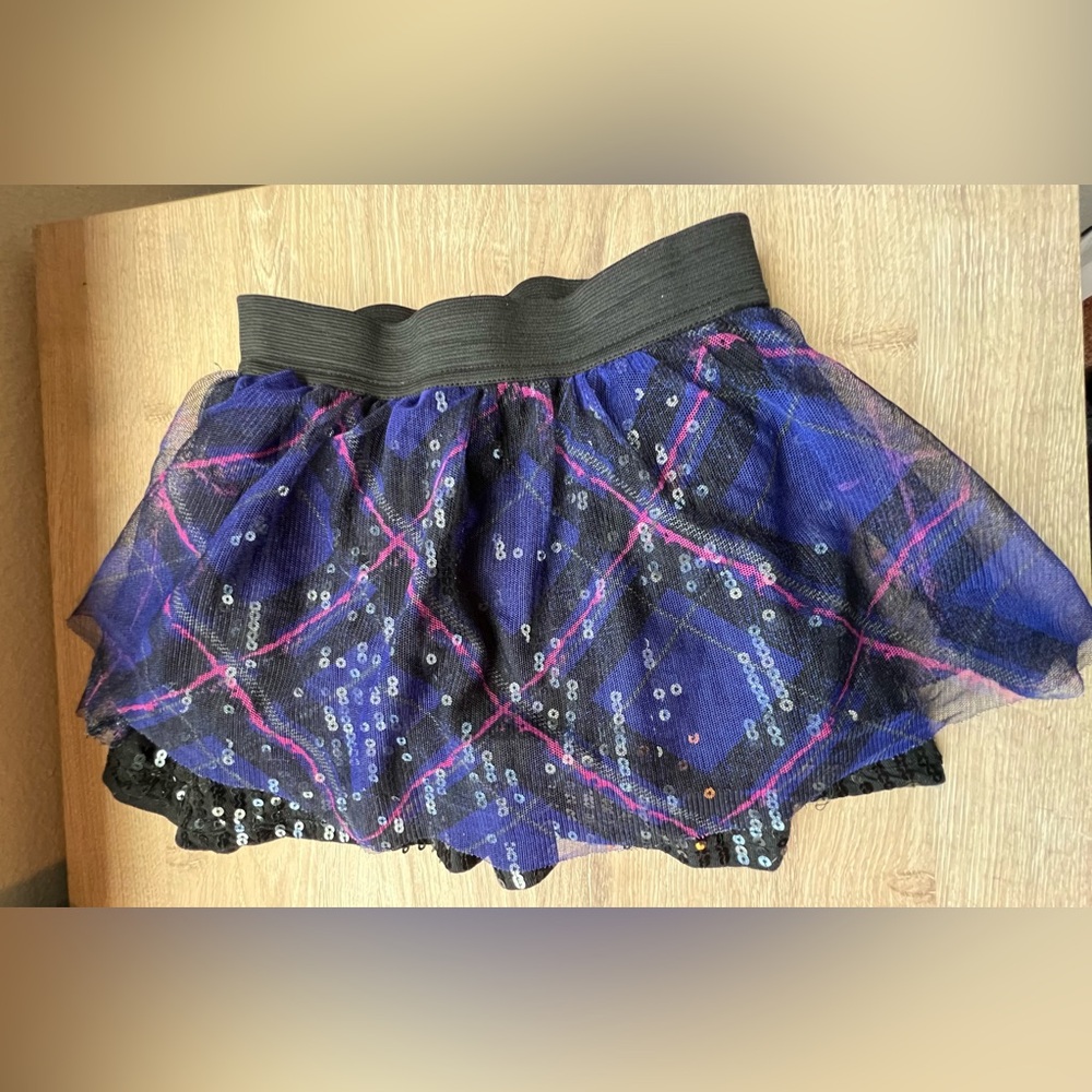 Girls Monster High Plaid and Sequins Skort 💙💜